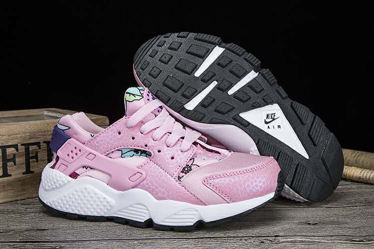 New Women Nike Air Huarache Pink White Shoes - Click Image to Close